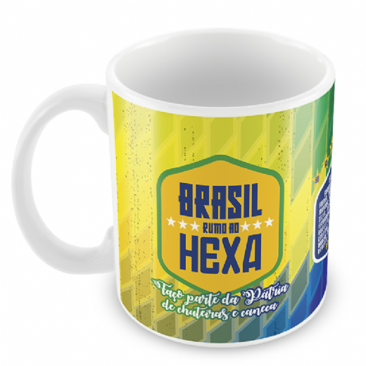 Foto destaque - Caneca Brasil rumo ao Hexa - Jogo Brasil x Costa Rica