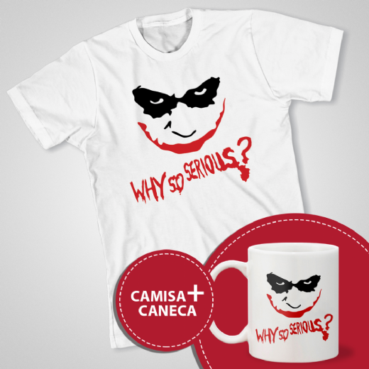 Foto destaque - COMBO Camisa + Caneca Coringa Why so Serious?