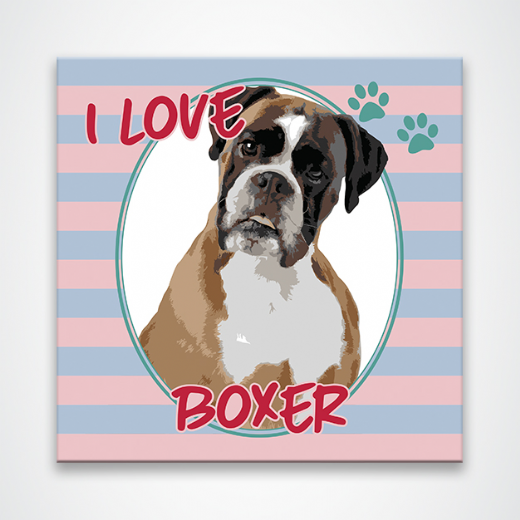 Foto destaque - Placa Decorativa 20x20 Pet I Love Boxer
