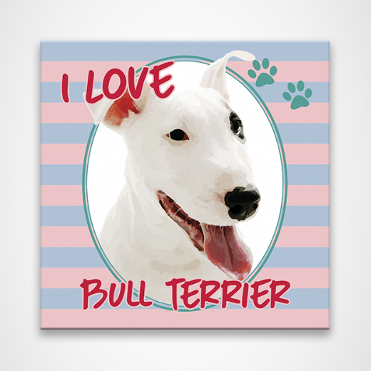 Foto destaque - Placa Decorativa 20x20 Pet I Love Bull Terrier