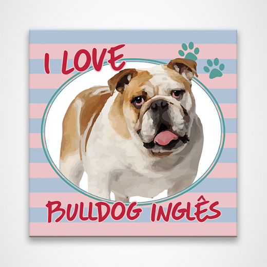 Foto destaque - Placa Decorativa 20x20 Pet I Love Bulldog Ingls