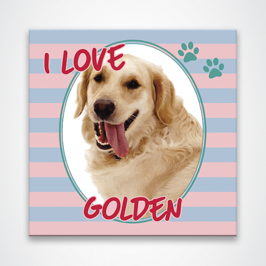 Foto destaque - Placa Decorativa 20x20 Pet I Love Golden