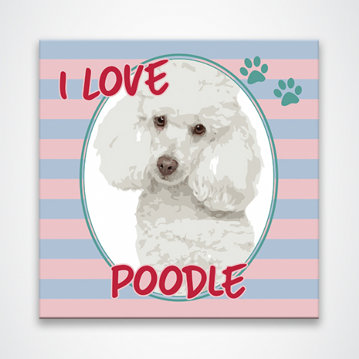 Foto destaque - Placa Decorativa 20x20 Pet I Love Poodle