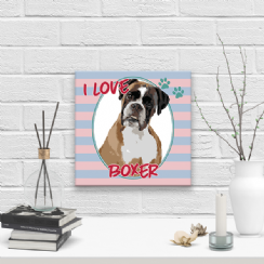 Foto 1 - Placa Decorativa 20x20 Pet I Love Boxer