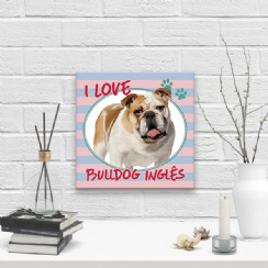Foto 1 - Placa Decorativa 20x20 Pet I Love Bulldog Ingls