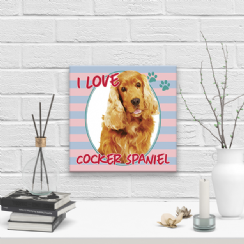 Foto 1 - Placa Decorativa 20x20 Pet I Love Cocker Spaniel