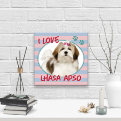 Foto 1 - Placa Decorativa 20x20 Pet I Love Lhasa Apso