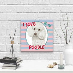 Foto 1 - Placa Decorativa 20x20 Pet I Love Poodle